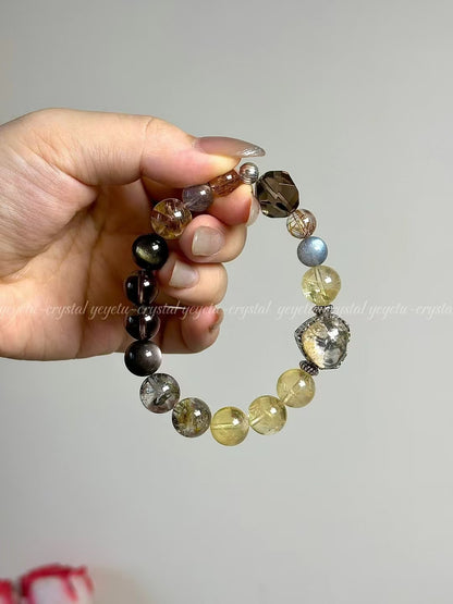 Consecrated to protect villains from seeking good luck and avoiding evil, tea crystal obsidian bracelet